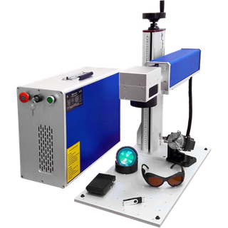 ماكينة النقش بالليزر جالفو الليفية بقدرة 50 وات لوضع العلامات الصناعية